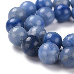 Blue Aventurine Round Natural Blue Aventurine Beads Strands, 10.5mm, Hole: 1.2mm, about 36pcs/strand, 15.7 inch