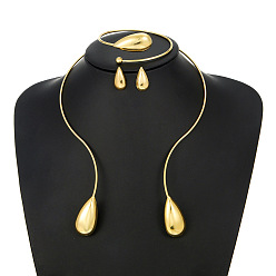 Золотой Браслеты-манжеты из сплава в форме капли, серьги-гвоздики и наборы чокеров, золотые, 130 мм