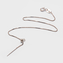 Розовое Золото 925 серебряный браслет изготовление, с застежками пружинного кольца, с печатью 925, розовое золото , 7-5/8 дюйм (194 мм) x 1 мм, отверстие : 1 мм, штифты : 0.8 мм