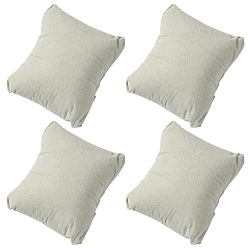 Светло-серый 4 шт. ворсовая ткань для браслетов и часов, подушечка для демонстрации ювелирных изделий, светло-серый, 7x8.3x3.6 см