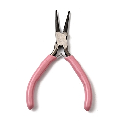 Pink Iron Round Nose Pliers with Plastic Handles, Jewelry Making Tools, Pink, 11.9x7.7x0.95cm