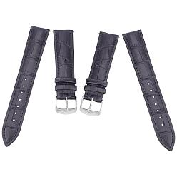 Schwarz Lederarmbänder, mit Edelstahlklammern, Schwarz, 88x22x2 mm, 124x20x2 mm