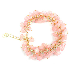 Розовый Кварц Натуральный розовый кварц браслеты из бисера, 8-5/8 дюйм (22 см)