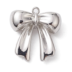 Платина Стойки обшивки латунные подвески, долговечный, без свинца и без кадмия, бантом, платина, 20x18.5x5.5 мм, отверстие : 1.4 мм