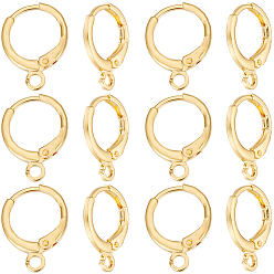 Золотой 50 шт. латунные серьги с рычагом, с петлей, золотые, 15x11.5x2 мм, отверстие : 2 мм, штифты : 1 мм