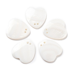 (7BDF) Прозрачный морозный бирюзовый Природные подвески оболочки пресноводных, шарма сердца, толстый с одной стороны и плоский с другой, призрачный белый, 22.5x21x2.5 мм, отверстие : 1.6 мм