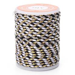 Gray 4-Ply Polycotton Cord Metallic Cord, Handmade Macrame Cotton Rope, for String Wall Hangings Plant Hanger, DIY Craft String Knitting, Gray, 1.5mm, about 4.3 yards(4m)/roll