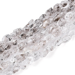 Herkimer Diamond Нити натуральных алмазных бусин херкимер, самородки, 3~8x2~5.5x2~5.5 мм, отверстие : 0.6 мм, около 50~55 шт / нитка, 15.94~16.34'' (40.5~41.5 см)