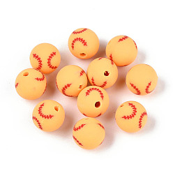 Tennis Бусины из полимерной глины , игры с мячом, большой теннис, 9.5~10 мм, отверстие : 1.5~2 мм