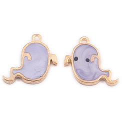 Светлый Стально-синий Подвески из сплава с эмалью на тему Хэллоуина, призрак, светло-стальной синий, 20x18 мм