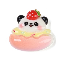 Розовый Тема десертов, непрозрачная смола, декодированные кабошоны, панда, туманная роза, 18.5x20x8 мм