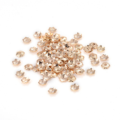 Light Gold 6-лепесток железа шарик шапки, цветок, золотой свет, 3.5x0.1 мм, отверстие : 1 мм