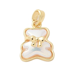 Настоящее золото 18K Подвески латуни cmолы, стойки покрытие, долговечный, без кадмия и без свинца, нести прелести, реальный 18 k позолоченный, 15.5x12x7 мм, отверстие : 5x2.5 мм