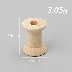 Navajo White Wood Sewing Embroidery Thread Spool, Empty Bobbins, for Embroidery and Sewing Machines, Navajo White, 22x29mm