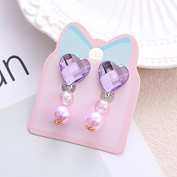 Сердце Клипсы из пластика для детей, платина, сердце, 40x15 мм