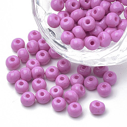 Орхидея Fgb 6/0 краска для выпечки стеклянный бисер, круглые, сиреневые, 4~4.5x3 мм, отверстие : 1~1.2 мм, около 4500 шт / упаковка, о 450 г / мешок