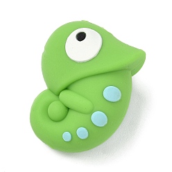 Зеленый Силиконовые бусины, фокусные бусы, хамелеон, зелёные, 27x23x16 мм, отверстие : 2 мм