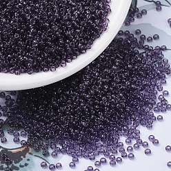 (RR157) Transparent Amethyst Миюки круглые бусины рокайль, японский бисер, 11/0, (р-р 157) прозрачный аметист, 11/0, 2x1.3 мм, отверстие : 0.8 мм, Около 1111 шт / 10 г