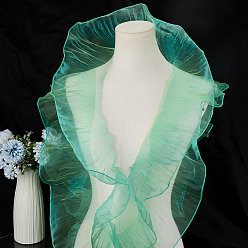 Средний Весенно-Зеленый 10 ярдов прозрачного полиэстера с плиссированной кружевной отделкой, кружевная лента с рюшами для аксессуаров к одежде, средний весенний зеленый, 5-7/8 дюйм (150 мм)