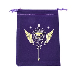 Key Бархатные сумки для хранения, мешочек на шнурке для упаковки карт Таро, прямоугольные, фиолетовые, ключ, 18x13 см