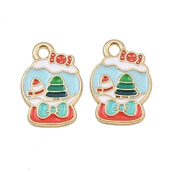 Рождественская елка Подвески из эмалевого сплава с рождественской тематикой, золотые, рождественская елка, 19x13.5x1.5 мм, отверстие : 2 мм