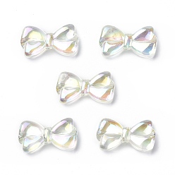 Темный Морско-зеленый УФ-покрытие радужными переливающимися акриловыми бусинами, бантом, темно-зеленый, 29x16x7 мм, отверстие : 2.8 мм