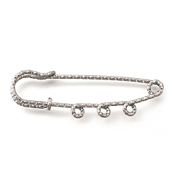 Нержавеющая Сталь Цвет 304 булавки из нержавеющей стали для броши, булавки для килта с тройными петлями для изготовления булавок для лацканов, цвет нержавеющей стали, 17.5x50.5x5.5 мм, отверстие : 2.5 мм