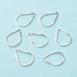 Посеребрённый Латунные соединительные колечки, долговечный, без кадмия и без свинца, слеза, 925 серебро покрытием, 13x9x1 мм, внутренний диаметр: 11x7.5 мм