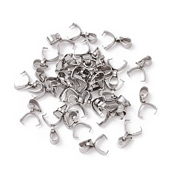 Stainless Steel Color 304 Stainless Steel Ice Pick Pinch Bails, Stainless Steel Color, Pinch Bail: 9x6.5x2.5mm, Hole: 3x4mm
