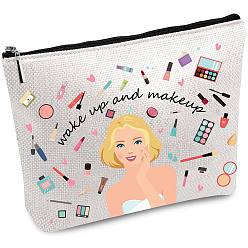 Human Мешки для хранения из поликоттонового полотна, металлические мешочки на молнии, прямоугольник с рисунком, человек, 18x25 см