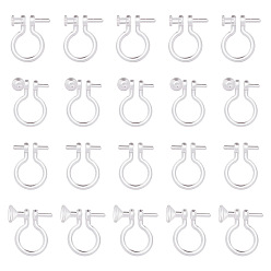 Прозрачный 80шт 4 стили пластиковые клипсы фурнитура для сережек, прозрачные, 10.5~12x8~9.5x2~4 мм, штифты : 1 мм, 20 шт / стиль