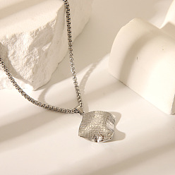 Rhombus Винтаж 304 подвеска из нержавеющей стали в уличном стиле, преувеличенные ожерелья с индивидуальностью, цвет нержавеющей стали, ромб, 21.65 дюйм (55 см)