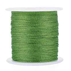 Светло-зеленый Коричневый Полиэфирная плетеная металлическая нить, для изготовления и вышивки плетеных браслетов своими руками, оливковый, 0.4 мм, 6 -ply, около 54.68 ярдов (50 м) / рулон