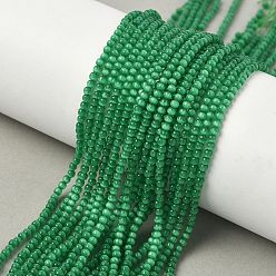 Зеленый Кошачие глаза, круглые, зелёные, 2 мм, отверстие : 0.7 мм, около 157 шт / нитка, 14.17~14.57 дюйм (36~37 см)