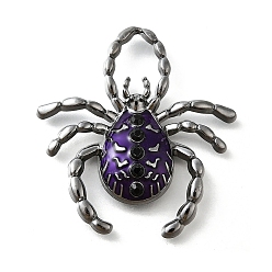 Spider Подвески из эмали в готическом стиле, металлический черный , индиговые, паук, 41x38x7 мм, отверстие : 12x8 мм