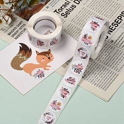 Word 1 Inch Thank You Roll Stickers, Self-Adhesive Paper Gift Tag Stickers, for Party, Decorative Presents, Word, 24.5mm, 500pcs/roll