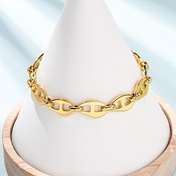 Золотой 304 Браслеты из нержавеющей стали с морской цепочкой для женщин, золотые, 6.69 дюйм (17 см)