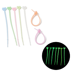 Сердце Светящиеся силиконовые кабельные стяжки, сердце, 127x13x4.5 мм, отверстие : 3 мм