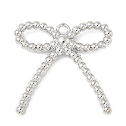 Платина Подвески из сплава , стойки покрытие, бантом, платина, 36x37x6 мм, отверстие : 2.7 мм