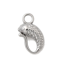 Нержавеющая Сталь Цвет 304 прелести нержавеющей стали, рыба, цвет нержавеющей стали, 11.5x7x3.5 мм, отверстие : 1.8 мм