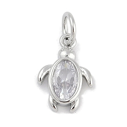 Платина Стойки обшивки латунные подвески, черепаховые чары, с кубического циркония, долговечный, без свинца и без кадмия, с целью перехода в кольце, платина, 12x8.5x3 мм, отверстие : 3 мм