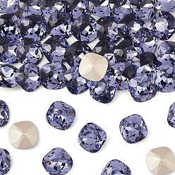 20410 Tanzanite Фантазийные кристаллы preciosa® maxima, чешский хрусталь, 435 36 132 подушка квадратная, срыв твердой мозговой оболочки, 20410 танзанит, 12x12 мм