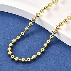 Настоящее золото 18K 4мм латунные шариковые цепочки ожерелья, без свинца и без кадмия, долговечный, стойки покрытие, реальный 18 k позолоченный, 17.52 дюйм (44.5 см)