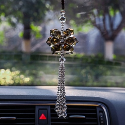 Коричневый Подвесные украшения из стеклянных листьев, кисточка для подвесного украшения на зеркало заднего вида автомобиля, кофе, 335 мм