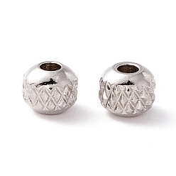 Нержавеющая Сталь Цвет 201 из нержавеющей стали бусы, круглые, платина, 4x3.5 мм, отверстие : 1.5 мм