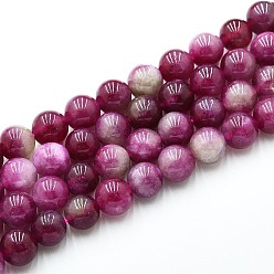Средний Фиолетово-красный Природного кварца нитей бисера, окрашенные, круглые, имитация турмалина, средне фиолетовый красный, 8~8.5 мм, отверстие : 0.9~1 мм, около 45~47 шт / нитка, 14.96~15.35 дюйм (38~39 см)