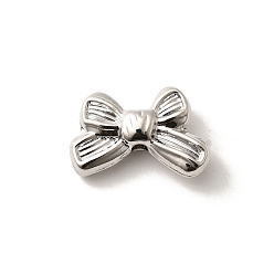 Платина Бусины из сплава с бантом, без свинца, без кадмии и без никеля, стойки покрытие, платина, 10.5x16.5x5 мм, отверстие : 1.6 мм