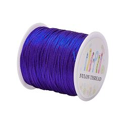 Blue Nylon Thread, Rattail Satin Cord, Blue, 1.0mm, about 76.55 yards(70m)/roll