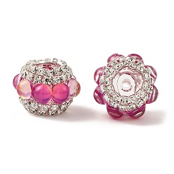 Орхидея Сверкающие акриловые стразы круглые бусины, cmолой, фокусные бусины для ручек, сиреневые, 20x14 мм, отверстие : 2.5 мм