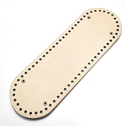 Папайя Оранжевый Pu leahter вязание крючком сумки дно, аксессуары для замены основания формирователя мешков, овальные, papayawhip, 30x10 см, отверстие : 5 мм